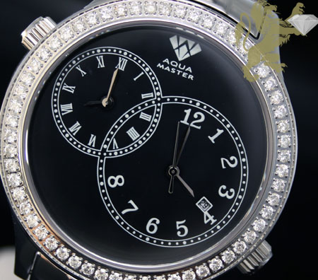 2.45ct mens aqua master genuine round diamond