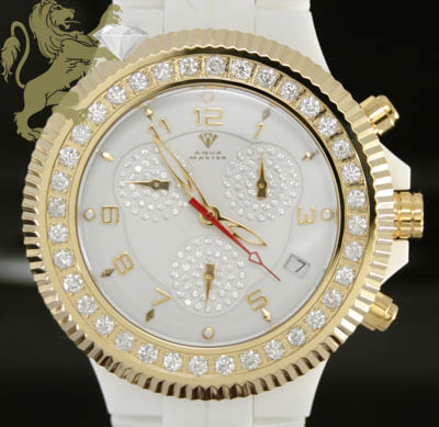 Aqua master mens diamond watch on sale