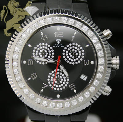 2.85ct mens aqua master genuine diamond watch 
