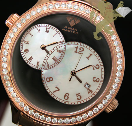 2.45ct mens aqua master genuine round diamond