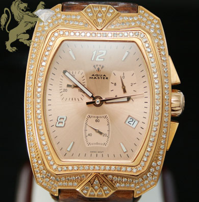 2.50ct mens aqua master genuine diamond watch