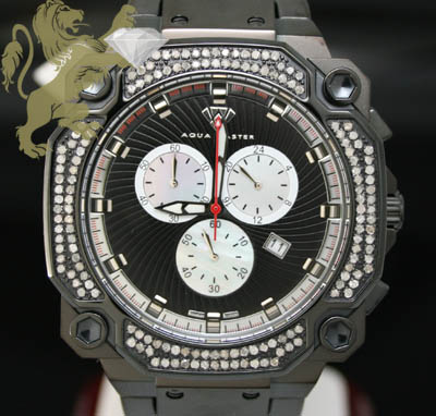 0.75ct mens aqua master genuine diamond 