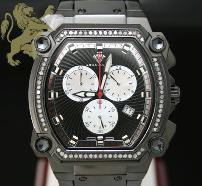 0.75ct mens aqua master genuine diamond 