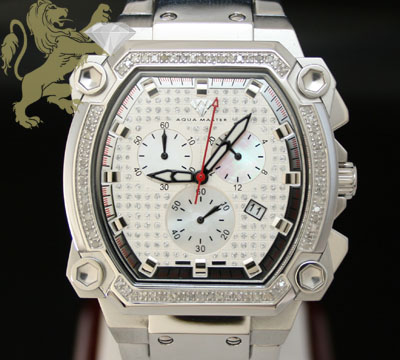 0.75ct mens aqua master genuine diamond 