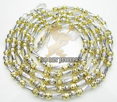 14k two tone gold diamond cut