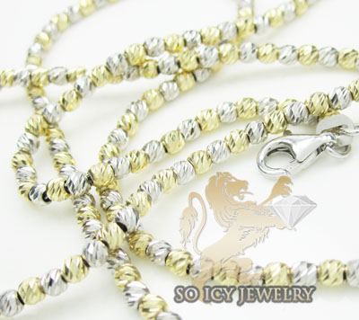 14k two tone gold diamond cut