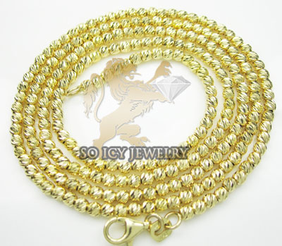 Buy 14k Yellow Gold Diamond Cut 'ball' Chain 16-30 Inch 2.5mm Online at