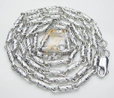 14k white gold diamond cut