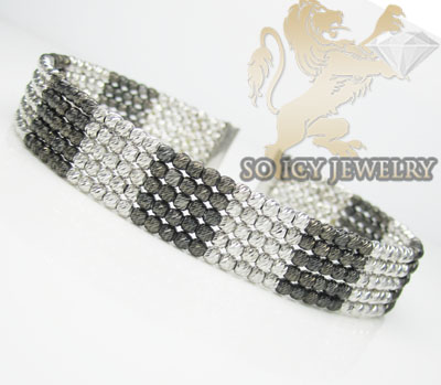 Ladies 14k black & white gold fancy bangle bracelet - Image 1