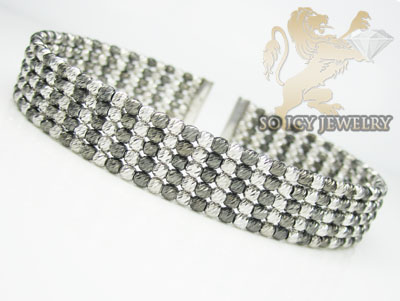 Ladies 14k black & white gold fancy 5 row bangle bracelet