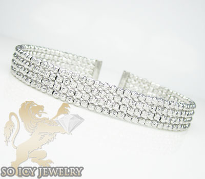 Ladies 14k black & white gold fancy 4 row bangle bracelet