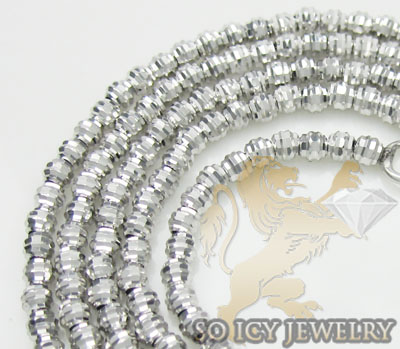 Italian 14k White Yellow Gold Diamond Cut bead chain & necklaces, gold