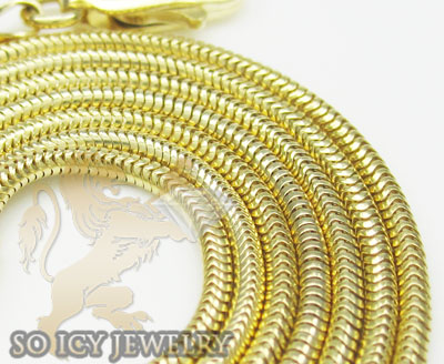 14k yellow gold italian snake chain 1mm 16-18 inch - Image 1