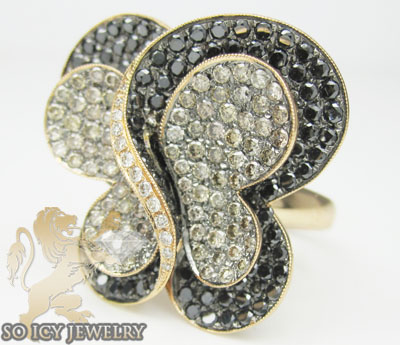 Ladies 18k rose gold diamond butterfly ring 4.15ct