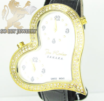 Ladies joe rodeo diamond watch yellow sahara heart 1.40ct