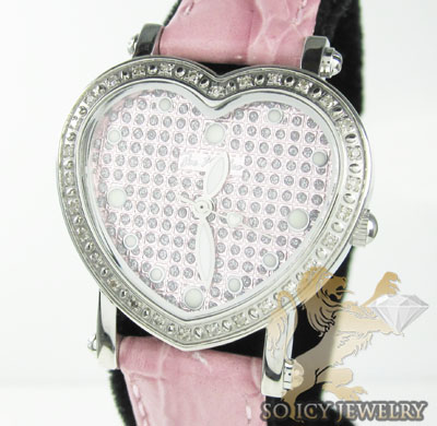 Ladies joe rodeo diamond watch pink mini heart 0.27ct