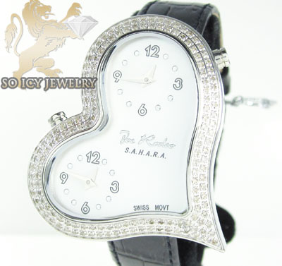 Ladies joe rodeo diamond watch white sahara heart 1.40ct