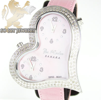 Ladies joe rodeo diamond watch pink sahara heart 1.40ct