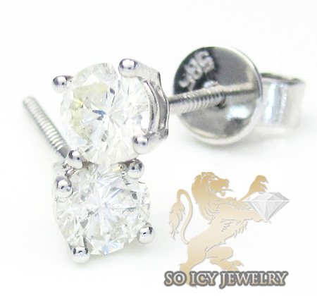 14k gold round cut si2 diamond studs 0.50 pointer 1.00ct