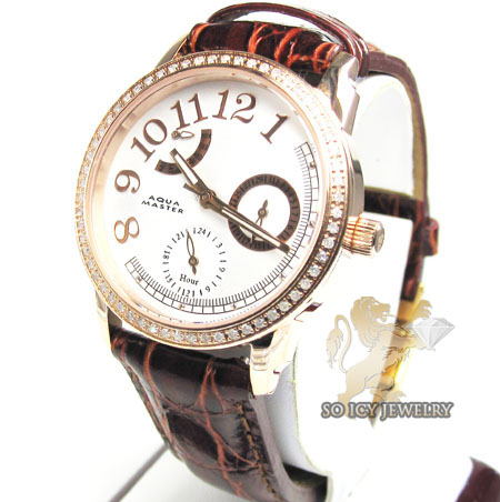 Ladies diamond aqua master watch rose steel 0.50ct