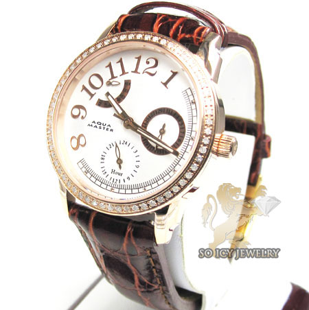 Ladies diamond aqua master watch rose steel 0.50ct - Image 1
