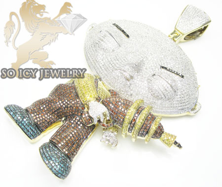 Diamond 10k yellow gold pendant 17.00ct - Image 1