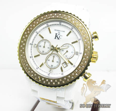 Techno com kc diamond white ceramic watch 1.80ct