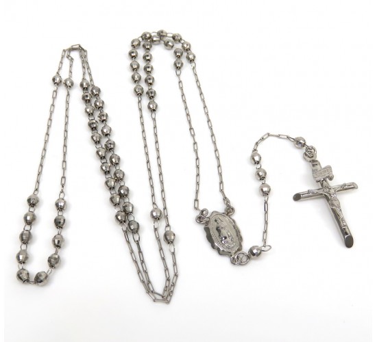 White gold rosary necklace with diamonds Clearance