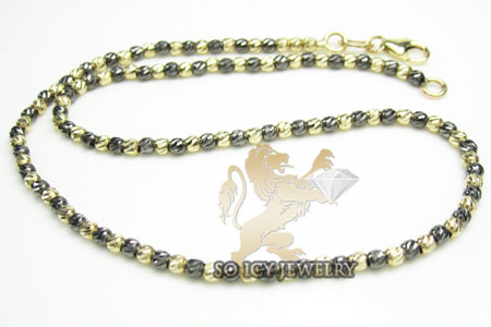 14k black & yellow gold diamond cut 