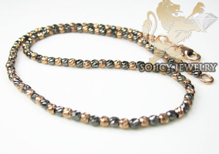 14k rose & black gold diamond cut 