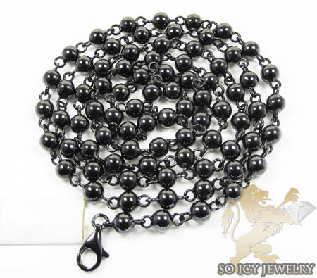 10k black gold bead & ball chain 33 inch 6.2mm - Image 1