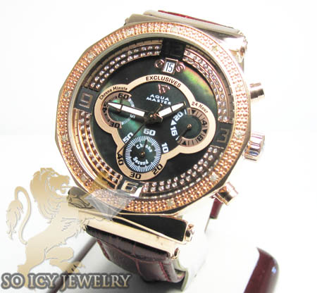 Womens aqua master genuine diamond rose exclusive watch 0.20ct