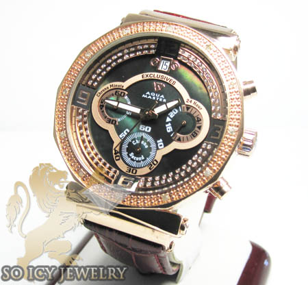 Womens aqua master genuine diamond rose exclusive watch 0.20ct - Image 1