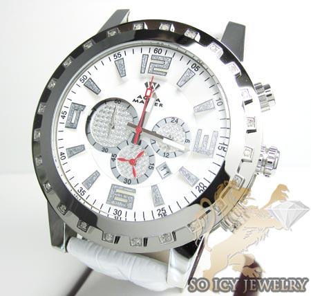Mens aqua master genuine diamond 50mm watch 0.20ct