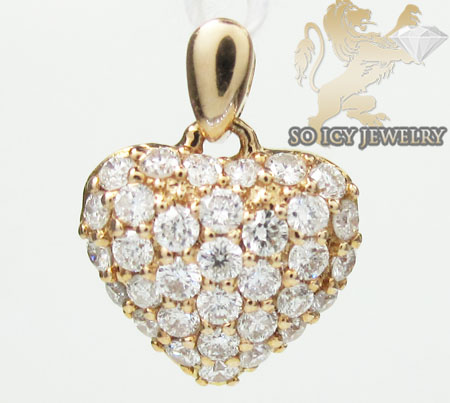 Ladies 18k rose gold diamond mini heart pendant 0.43ct