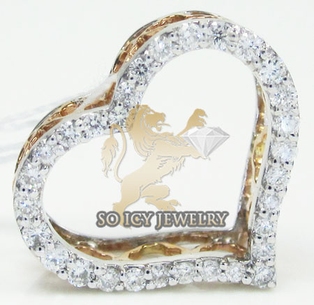 Ladies 18k rose gold diamond heart pendant 0.31ct