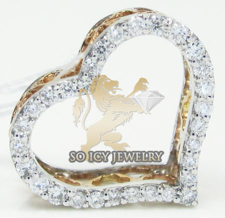 Ladies 18k rose gold diamond heart pendant 0.31ct - Image 1