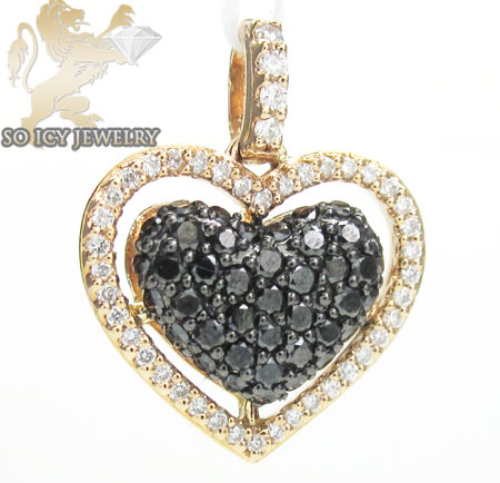 18k rose gold black diamond heart pendant 0.62ct