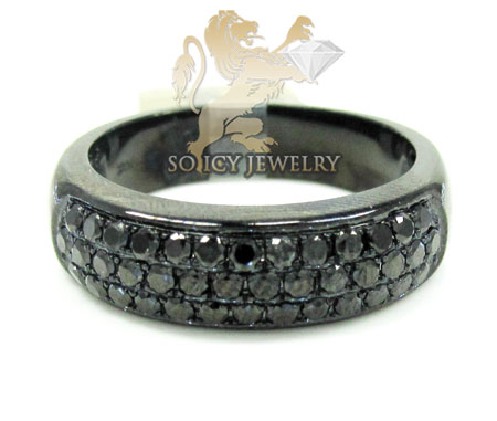 10k black gold black diamond pave fashion ring 1.25ct