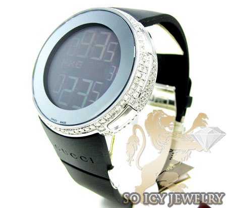 Mens diamond full case igucci digital watch 5.00ct
