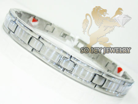 White stainless steel fashion bracelet - Image 1