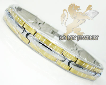 Two tone stainless steel fashion bracelet
