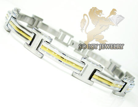 Two tone stainless steel fashion bracelet - Image 1