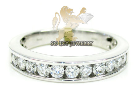 Unisex 14k white gold round diamond wedding band 0.50ct - Image 1