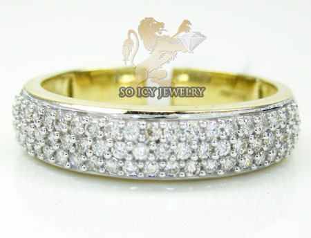 Mens 14k yellow gold round diamond wedding band 1.00ct