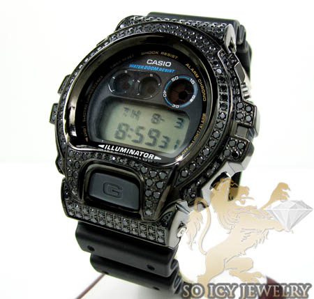 Mens black cz dw-6900 black g-shock watch 3.00ct - Image 1