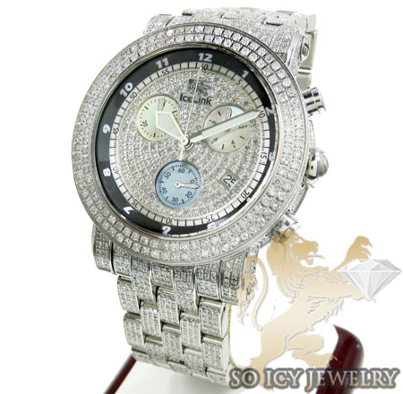 Diamond icelink ice bank mens watch 9.50ct - Image 1