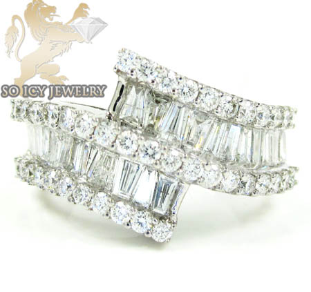 Ladies 18k white gold baguette diamond fashion ring 2.00ct - Image 1