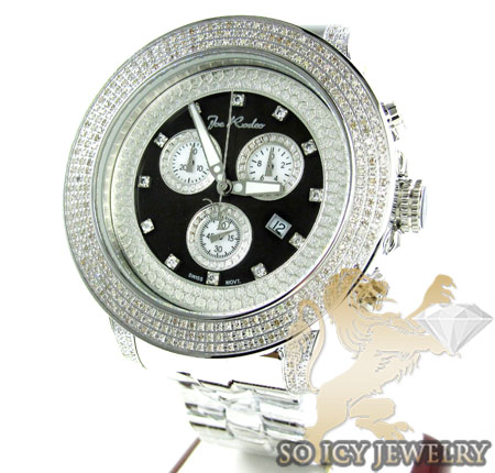 Mens joe rodeo white stainless steel pilot diamond watch 3.15ct jrpl2