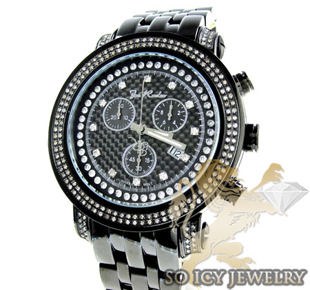 Mens joe rodeo black stainless steel tyler diamond watch 2.00ct jty15
